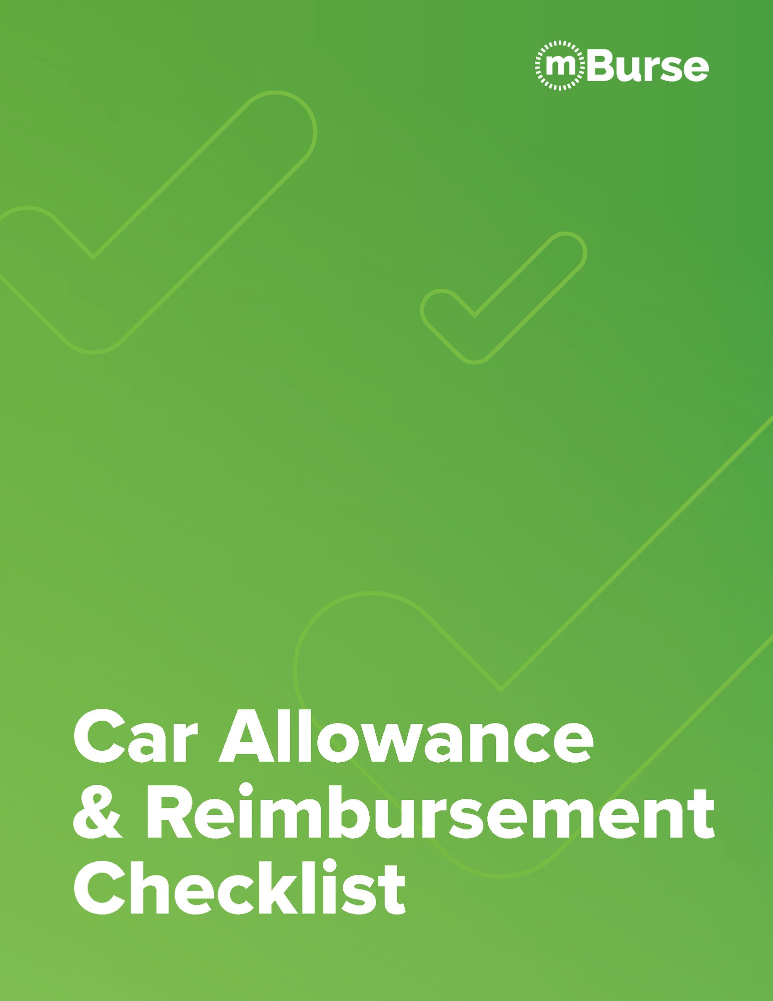 Cover Page mBurse company car allowance & reimbursement checklist